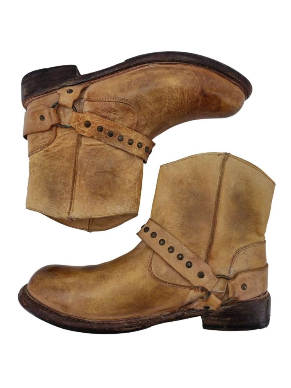 Bed Stu Benchmade Exeter Mens 10 Leather Harness Ankle Boots Cobbler Series - Picture 4 of 14